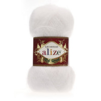 Пряжа Alize Kid Royal MOHAIR белый 55